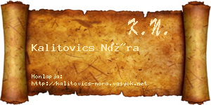 Kalitovics Nóra névjegykártya